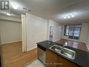 Mississauga (City Centre) condo for rent - A kitchen with a sink and a window.