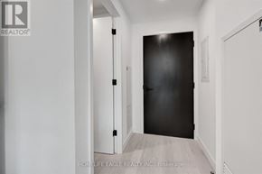 Toronto (Waterfront Communities) condo for rent - A black door is in a white hallway.