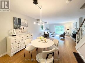 Waterloo townhouse for rent - A dining room with a white table and chairs.