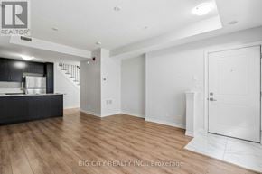 Toronto (Long Branch) townhouse for rent - A spacious room with a white door and a black countertop.