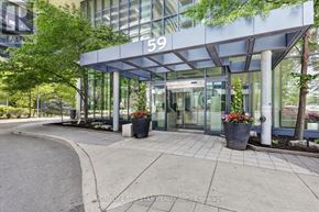 Toronto (Mimico) condo for rent - The entrance to a building with the number 59 on it.
