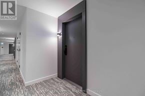 Burlington (Brant) condo for rent - A hallway with a closed door and a carpeted floor.