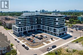Toronto (Clairlea-Birchmount) condo for rent - A large, multi-story building with a parking lot in front is labeled as "Royal LePage Meadowtown.".