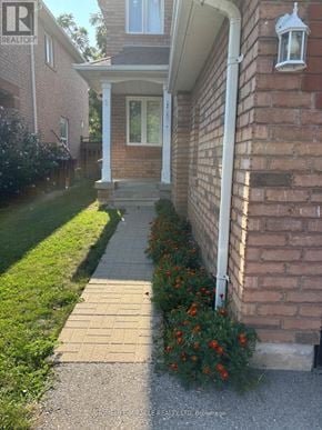 Mississauga (Meadowvale Village) apartment for rent - A brick house with a white pipe running along the side.