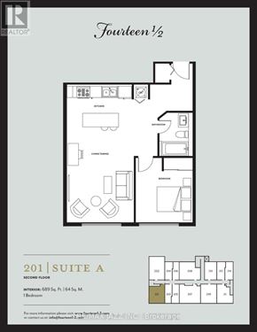 Oshawa (O'neill) multi-family for rent - A real estate floor plan for a 201 Suite A property.