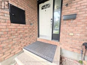 Ottawa townhouse for rent - A white door is on the right side of a brick wall.