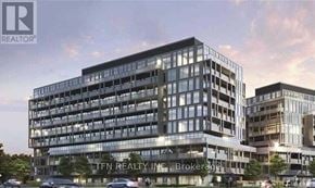 Burlington (Alton) condo for rent - A modern building with the sign "TEN REALTY INC" on it.