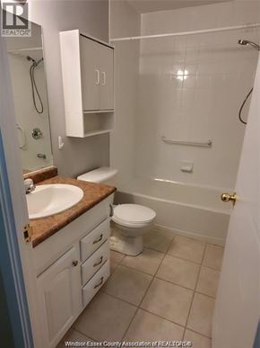 Windsor condo for rent - A bathroom with a toilet, sink, and shower.