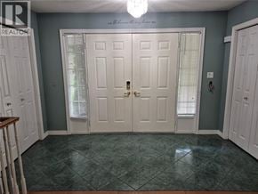 Sarnia apartment for rent - A hallway with a white door and a sign that says REALTOR.
