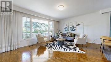 Markham (Thornhill) apartment for rent - A living room with a zebra rug on the floor.