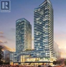Toronto (Mount Pleasant West) condo for rent - Two modern high-rise buildings are depicted in the image.