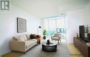 Toronto (Willowdale East) condo for rent - A living room with a couch, chair, and coffee table.