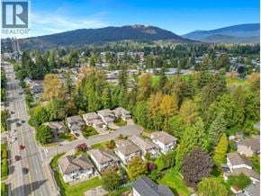 Coquitlam apartment for rent - A bird's eye view of a residential neighborhood with houses and trees.