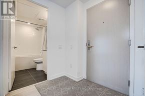 Toronto (Clanton Park) condo for rent - A bathroom with a toilet, sink, and shower.
