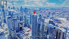 Toronto (Bay Street Corridor) condo for rent - A cityscape with a red dot in the middle.