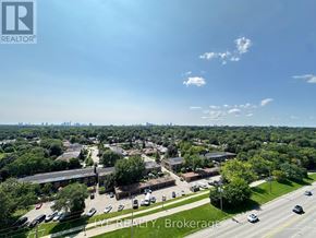 Toronto (Humber Heights) condo for rent - A real estate brokerage office is shown in the middle of a residential area.