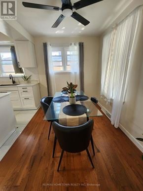 Cornwall apartment for rent - A dining room with a glass table and chairs.
