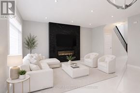 London North (North S) apartment for rent - A modern living room with a fireplace and white furniture.