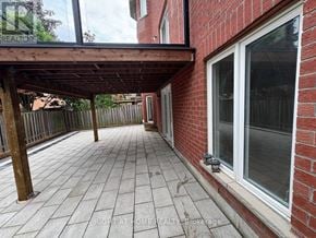 Vaughan (Patterson) apartment for rent - A patio with a wooden roof and tiled floor.