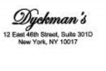Bronx apartment for rent - A white business card with the name Dyckman's on it.
