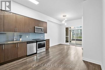 Mississauga (Creditview) condo for rent - A kitchen with wooden cabinets and stainless steel appliances.