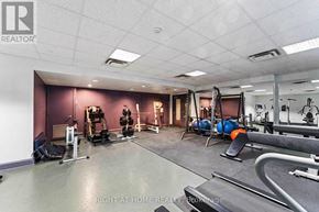 Ottawa condo for rent - A gym with a variety of equipment including weights and a treadmill.