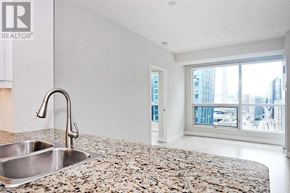 Toronto (Waterfront Communities) condo for rent - A kitchen with a granite countertop and a stainless steel sink.