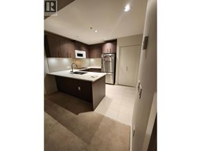 Vancouver apartment for rent - A kitchen with brown cabinets and a white countertop.