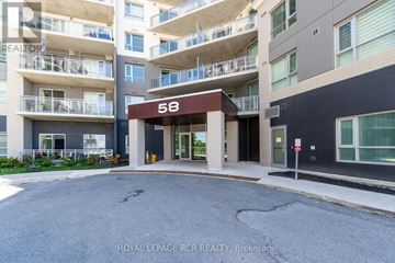 Barrie (Little Lake) condo for rent - The entrance to apartment building number 58 is shown.