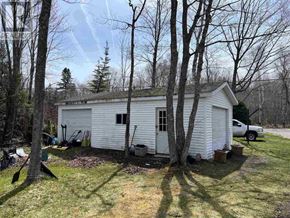 Goulais River apartment for rent - A white house with a tree in front of it.