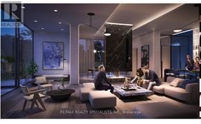Mississauga (Cooksville) condo for rent - A modern living room with a group of people sitting on the couch.