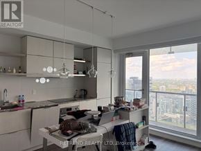 Toronto (Church-Yonge Corridor) condo for rent - A kitchen with a view of the city.