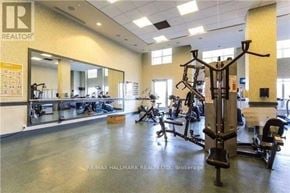 Toronto (Willowdale East) condo for rent - A gym with a variety of equipment including a squat rack.