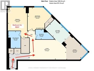 Toronto (Bay Street Corridor) condo for rent - A floor plan of a property with a bedroom for rent.