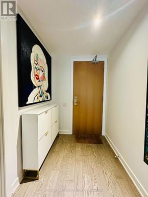 Toronto (Waterfront Communities) condo for rent - A hallway with a painting of a woman's face on the wall.