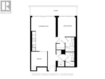 Toronto (Church-Yonge Corridor) condo for rent - A floor plan of a house with a master bedroom and a den.