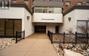 Guelph (Downtown) condo for rent - The image shows the front of a building with the name "55 Yarmouth Street" on it.
