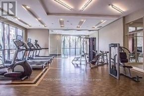 Toronto (Bendale) house for rent - A spacious gym with treadmills, elliptical machines, and other exercise equipment.