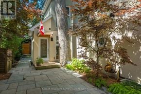 Toronto (The Beaches) apartment for rent - A house with a flag on the front door and a tree in front.