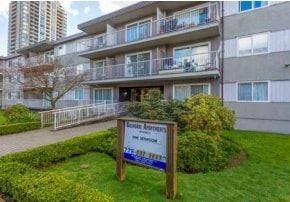 Burnaby apartment for rent - A sign in front of a building that says "Welcome to Maple Heights Apartments".