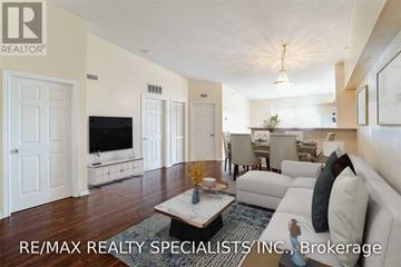Milton (De Dempsey) condo for rent - A living room with a white couch and a coffee table.