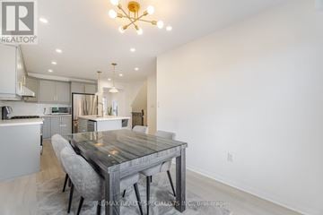 Brampton (Northwest Brampton) townhouse for rent - A modern kitchen with a dining table and chairs.
