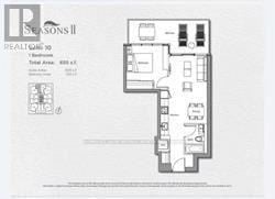 Toronto (Bayview Village) condo for rent - A floor plan for a Reasons II apartment shows a living room, a bedroom, and a bathroom.