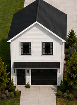Lima apartment for rent - A white house with a black roof and a black garage door.
