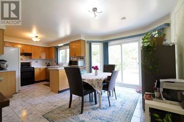 Mississauga (Central Erin Mills) apartment for rent - A kitchen with a table and chairs in front of a window.