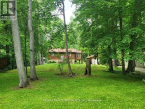 Severn (Washago) apartment for rent - A green lawn with trees and a building in the background.