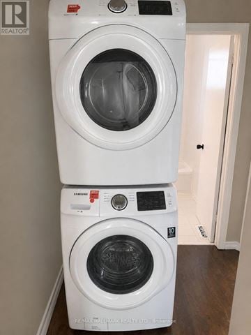 Ajax (South East) apartment for rent - A stack of two white front loading washing machines.