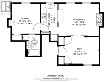 London East (East F) multi-family for rent - A floor plan of a house with a living room, bedroom, kitchen, and bathroom.