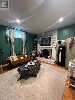 Richmond Hill (South Richvale) apartment for rent - A living room with a fireplace and a couch.