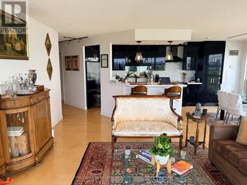Toronto (Mimico) condo for rent - A living room with a brown chair and a rug.